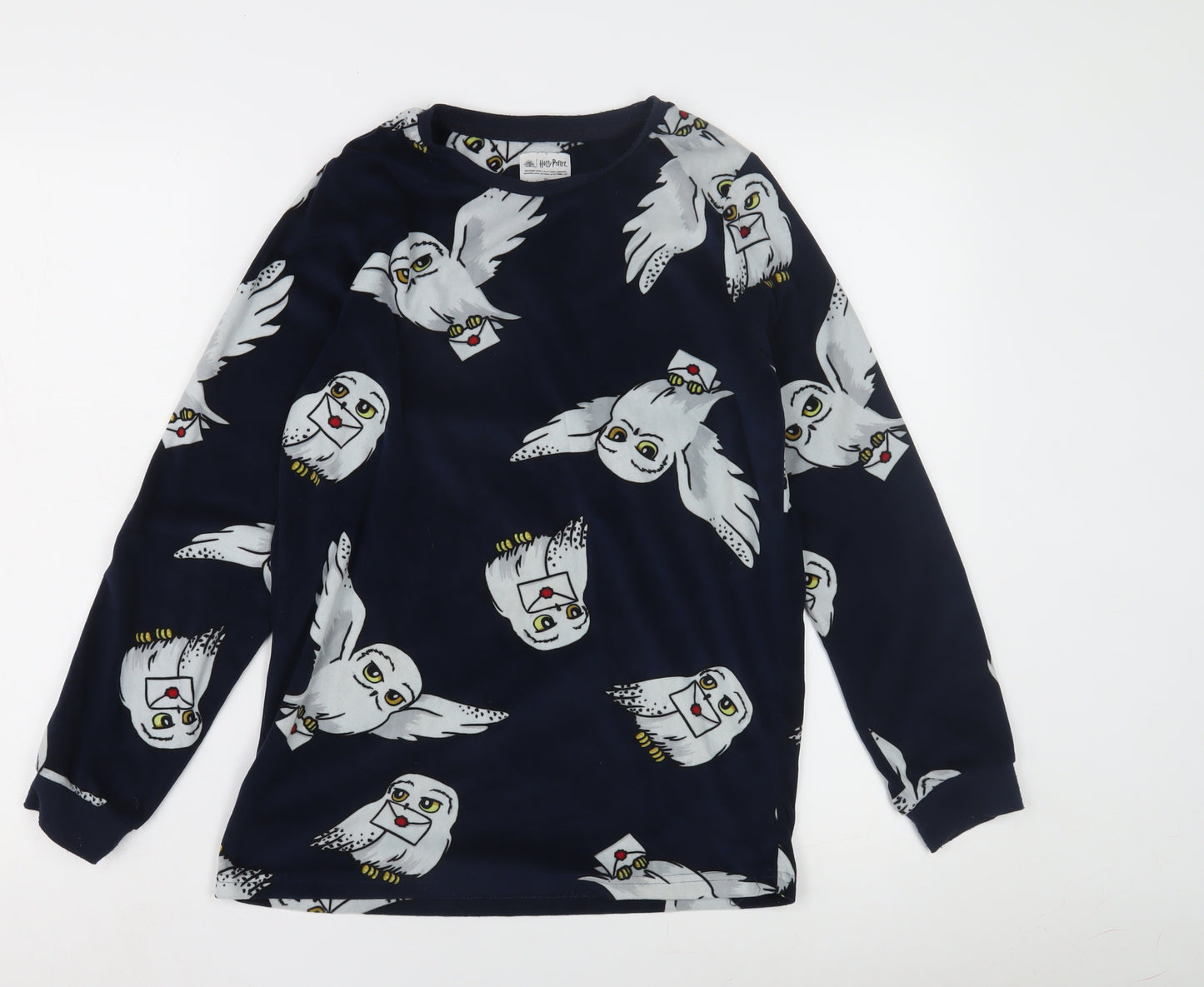 Harry Potter Blue Owl Print Women's Pyjama Top, Size 4
