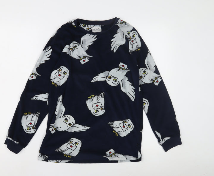 Harry Potter Blue Owl Print Women's Pyjama Top, Size 4