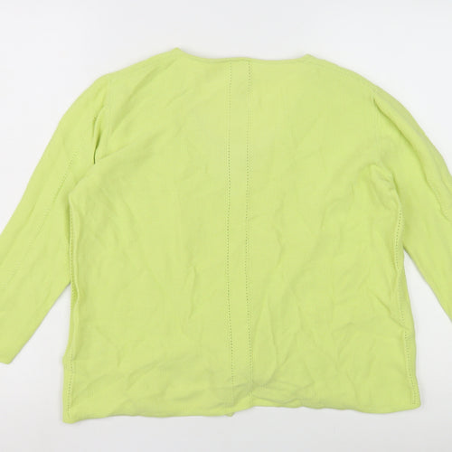 White Stuff Women's Green Cotton V-Neck Jumper Size 10