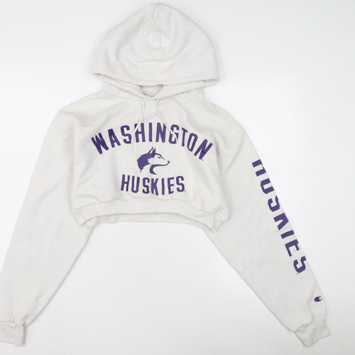 Champion Women's White Graphic Hoodie Size S