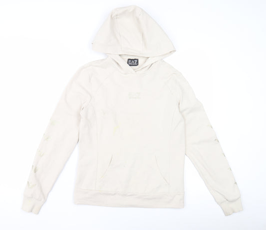 Emporio Armani Ivory Women's Hoodie XS Designer Pullover