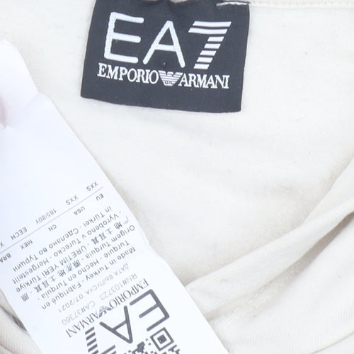 Emporio Armani Ivory Women's Hoodie XS Designer Pullover