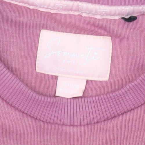 Sonneti Girls Pink Crew Neck Pullover Sweatshirt, 12-13 Years