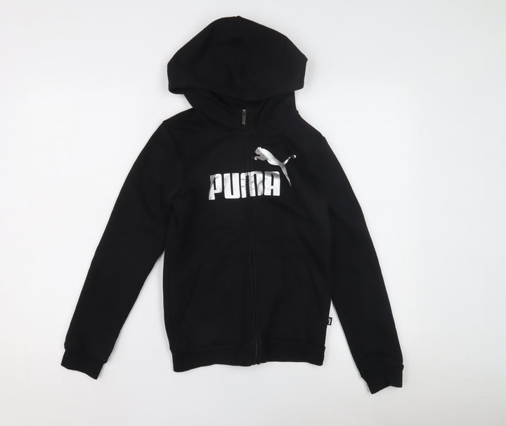 Puma Boys Black Full Zip Hoodie - 11-12 Years