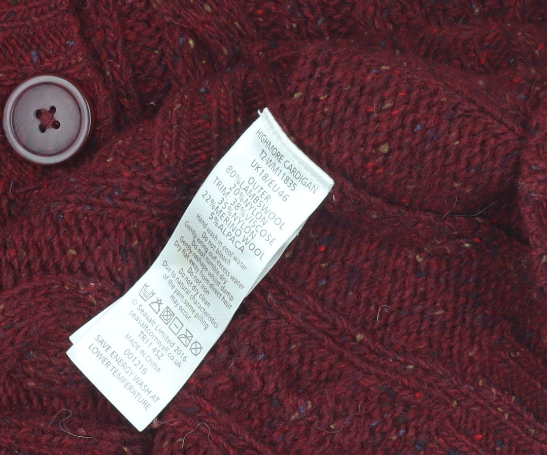 Seasalt Cornwall Women's Red Cardigan, Size 18