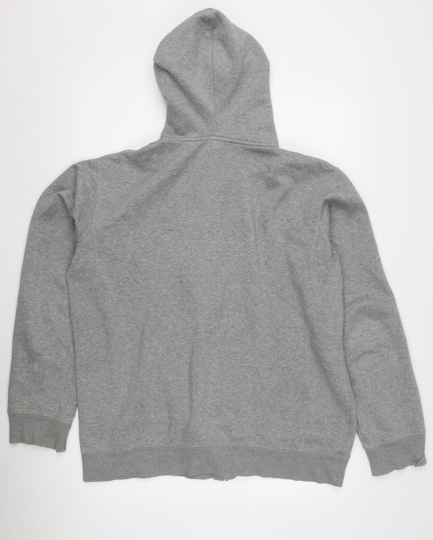Nike Men's Grey Full Zip Hoodie, Size L, Logo Accents