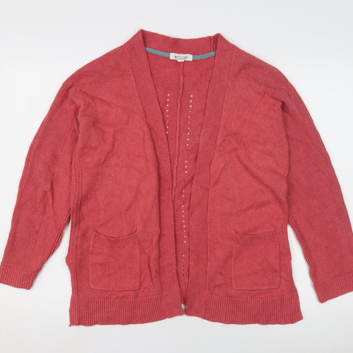 White Stuff Women's Pink Open Front Cardigan Size 12