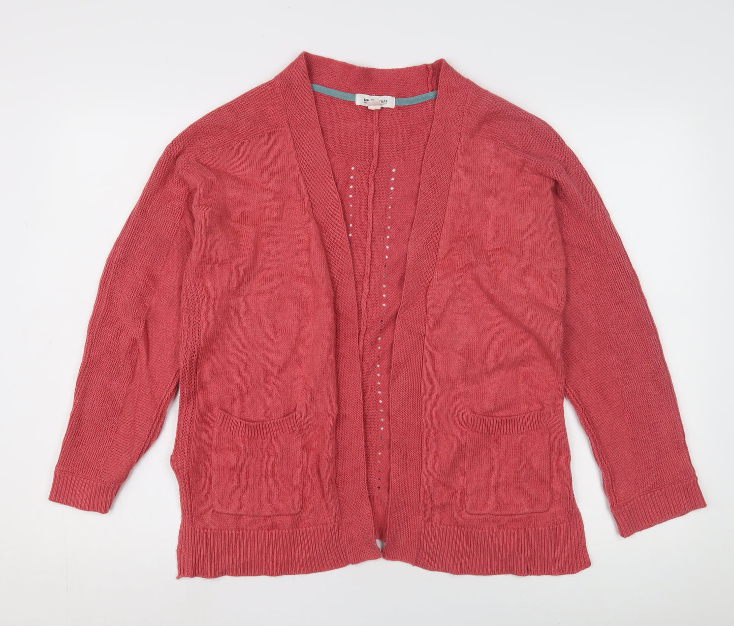 White Stuff Women's Pink Open Front Cardigan Size 12