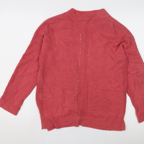 White Stuff Women's Pink Open Front Cardigan Size 12
