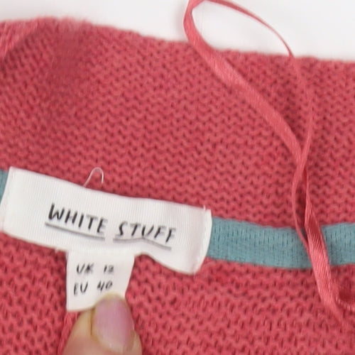White Stuff Women's Pink Open Front Cardigan Size 12