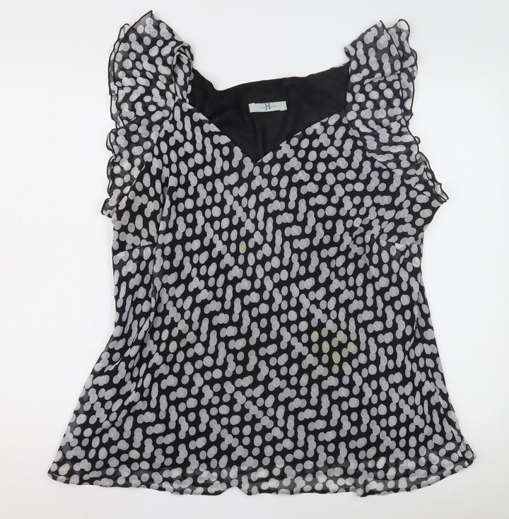 Joanna Hope Women's Black Polka Dot Tunic Blouse