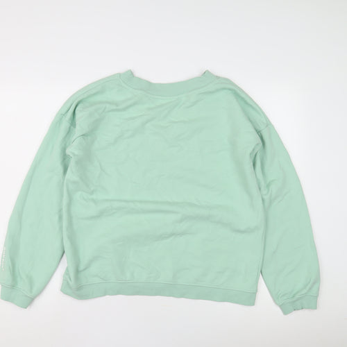 bekkin Women's Green V-Neck Pullover Sweatshirt, Size L