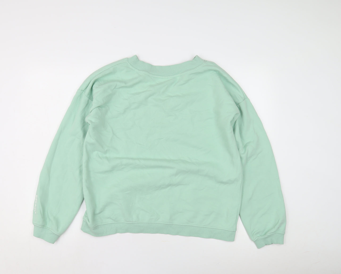 bekkin Women's Green V-Neck Pullover Sweatshirt, Size L