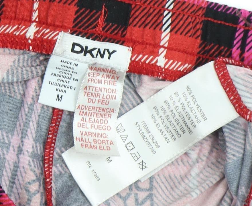 DKNY Women's Red Plaid Pyjama Pants, Size M
