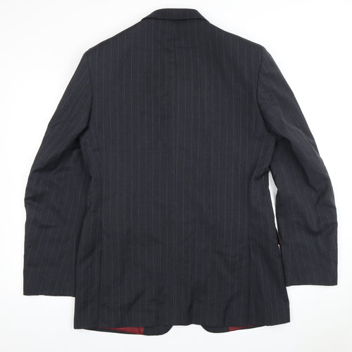 Marks and Spencer Men's Grey Striped Wool Blazer Size 40