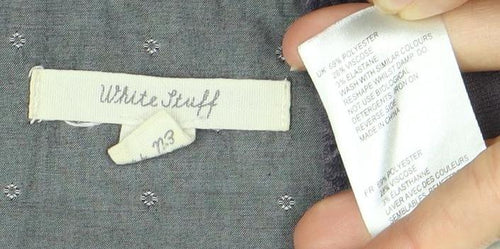 White Stuff Grey Geometric 3/4 Sleeve Women's Dress Size 12