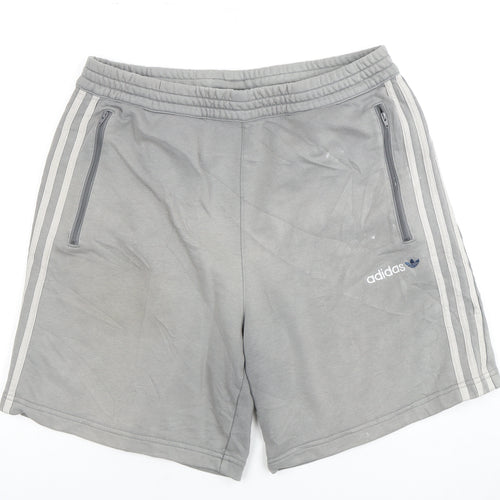Adidas Men's Grey Sweat Shorts, 2XL, Regular Fit