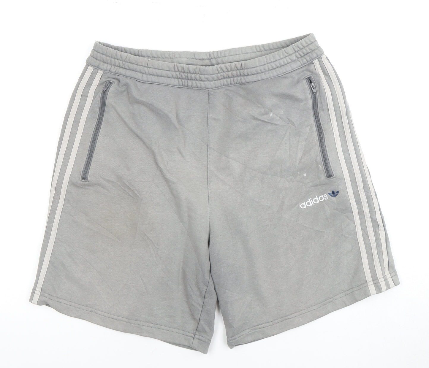 Adidas Men's Grey Sweat Shorts, 2XL, Regular Fit