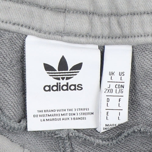 Adidas Men's Grey Sweat Shorts, 2XL, Regular Fit