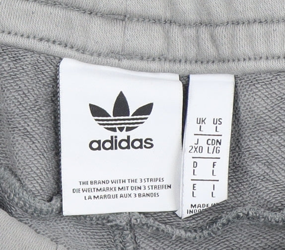 Adidas Men's Grey Sweat Shorts, 2XL, Regular Fit
