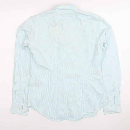 Ralph Lauren Women's Blue Striped Button-Up Shirt