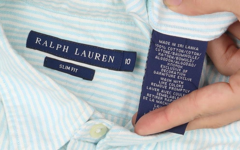 Ralph Lauren Women's Blue Striped Button-Up Shirt