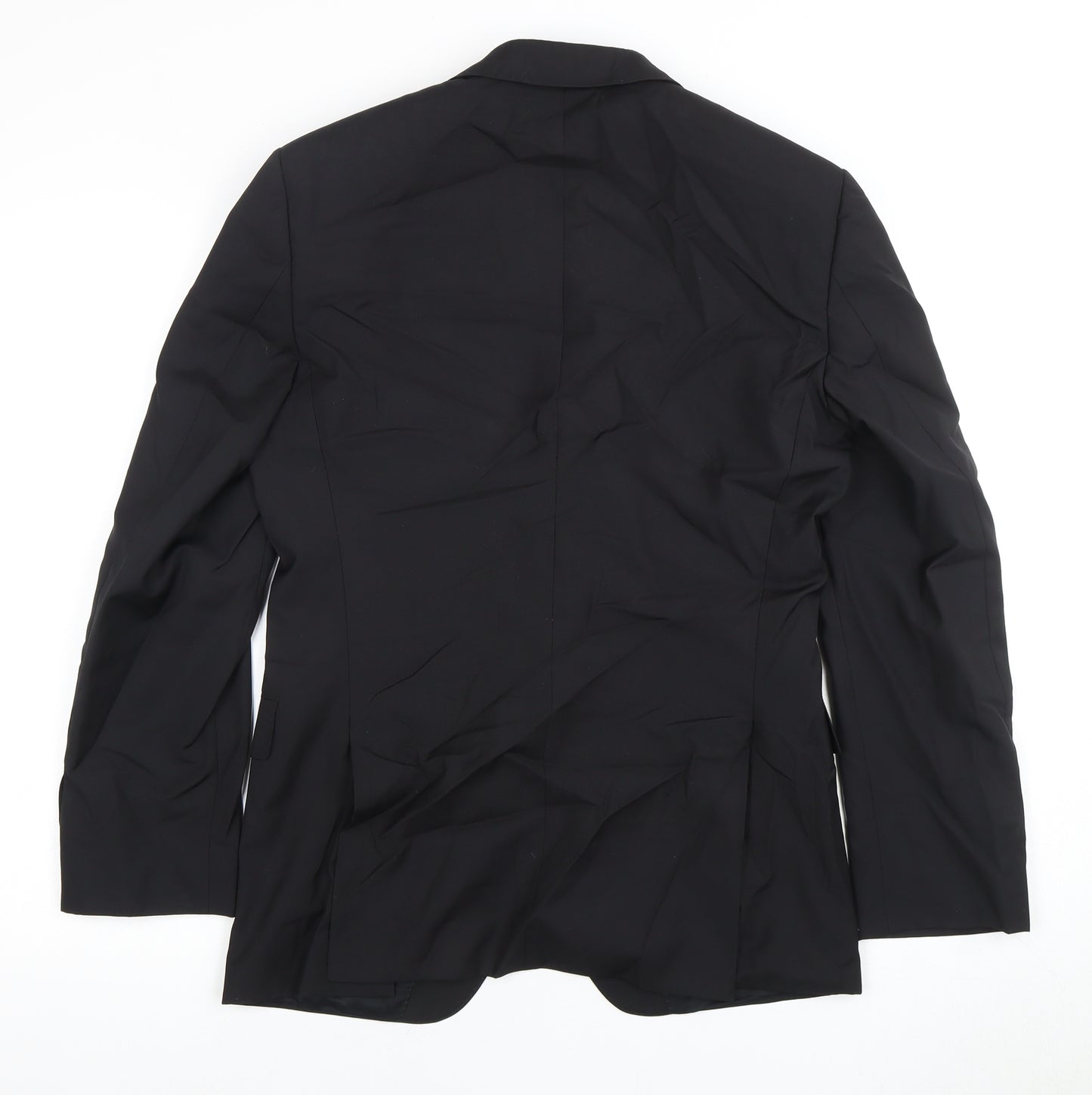 BOSS Men's Black Blazer, UK 46, Wool & Silk Jacket