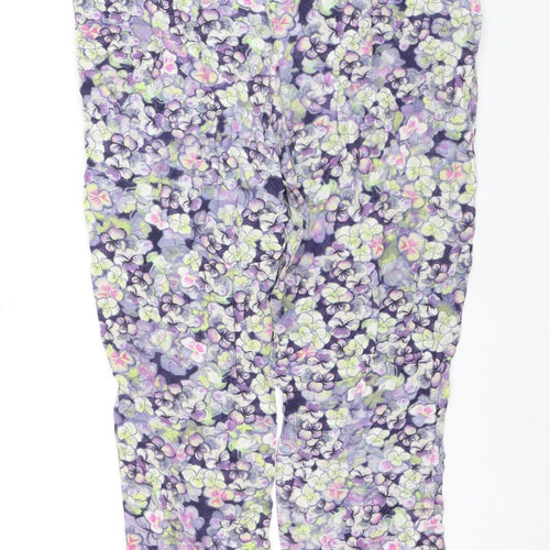 Warehouse Women's Multicoloured Floral Trousers Size 10