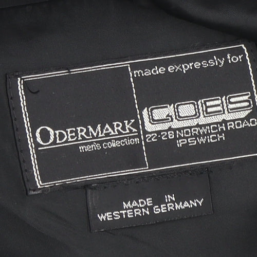 Odermark Men's Black Striped Suit Jacket, 46 Regular Fit