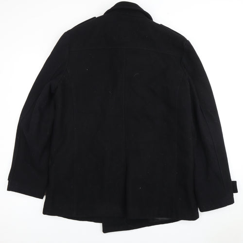 Calvin Klein Men's Black Wool Pea Coat Size L