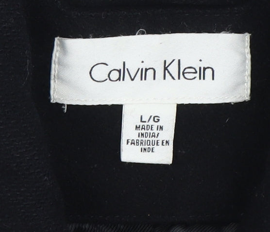 Calvin Klein Men's Black Wool Pea Coat Size L