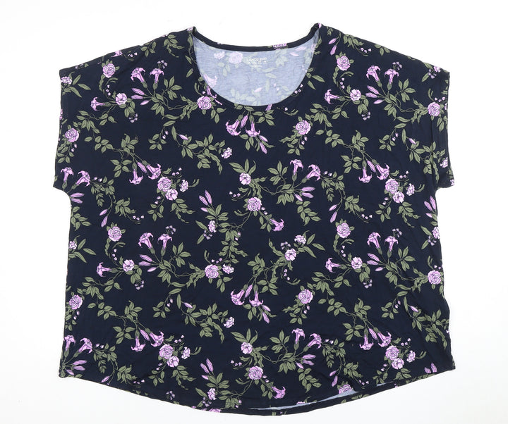Lands' End Women's Floral T-Shirt - Size 18 Multicoloured