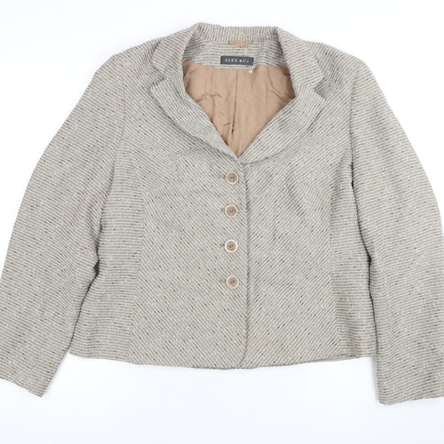Alex & Co. Women's Beige Bouclé Blazer Size 16