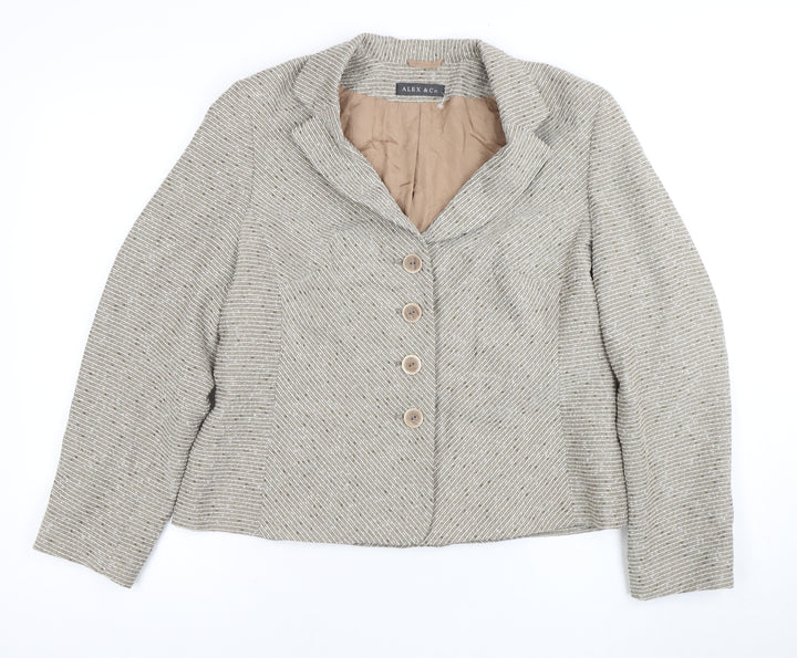 Alex & Co. Women's Beige Bouclé Blazer Size 16