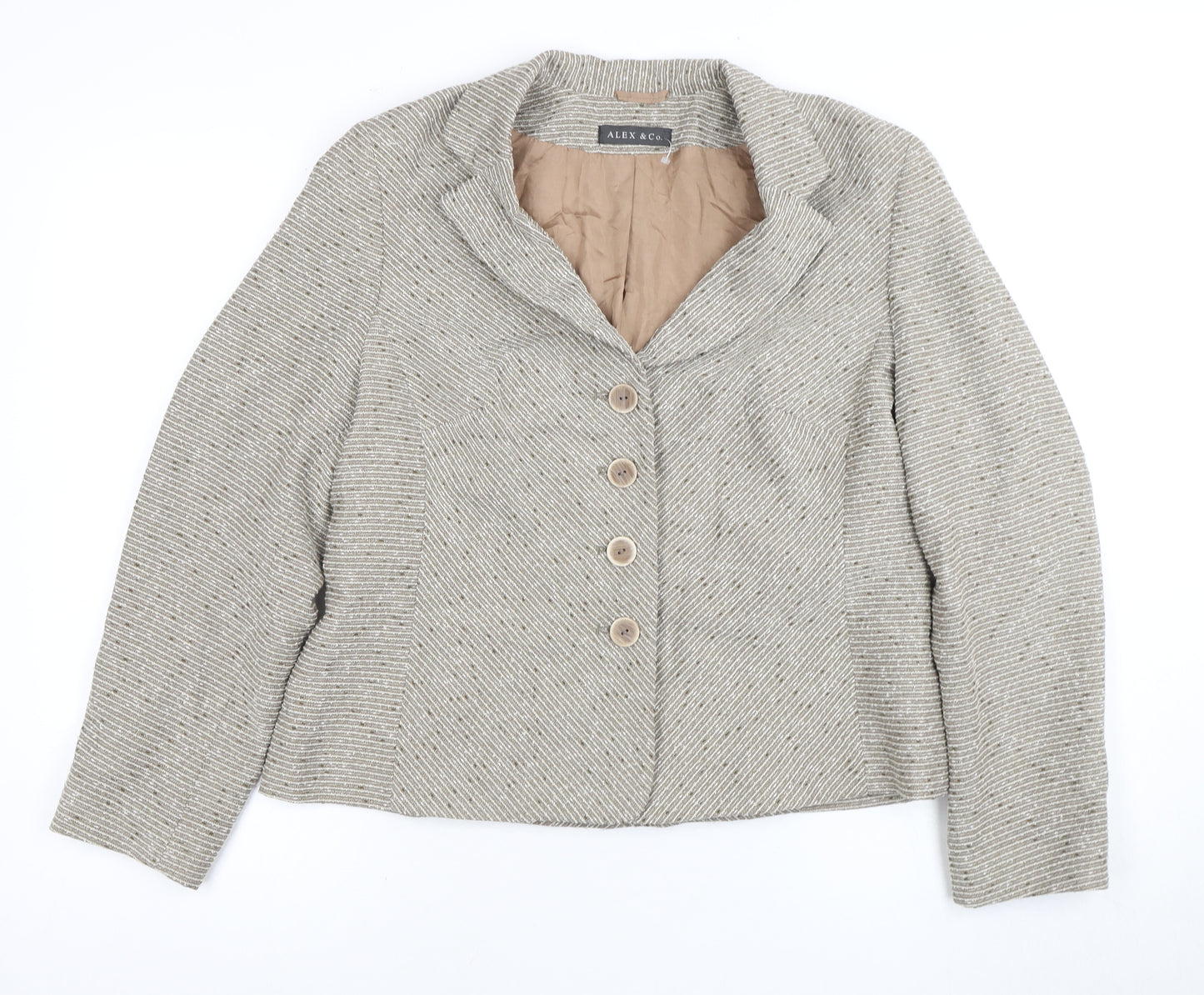 Alex & Co. Women's Beige Bouclé Blazer Size 16