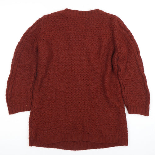 Next Women's Red Cable-Knit Pullover Jumper Size 8