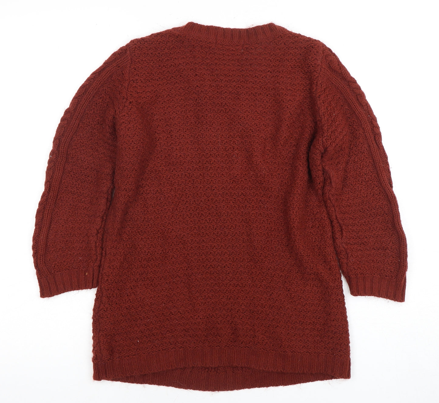 Next Women's Red Cable-Knit Pullover Jumper Size 8