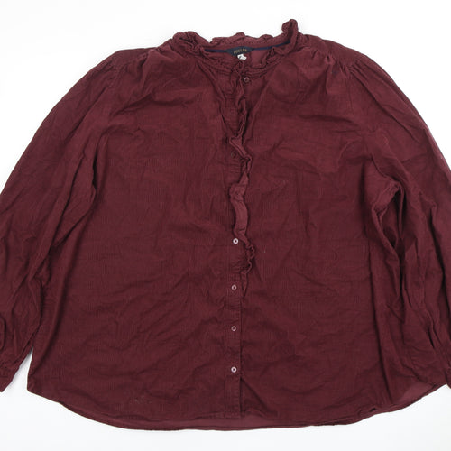 Joules Women's Red Long Sleeve Cotton Blouse Size 26