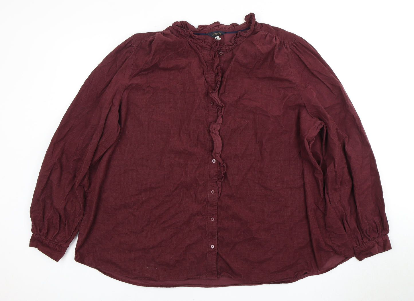 Joules Women's Red Long Sleeve Cotton Blouse Size 26