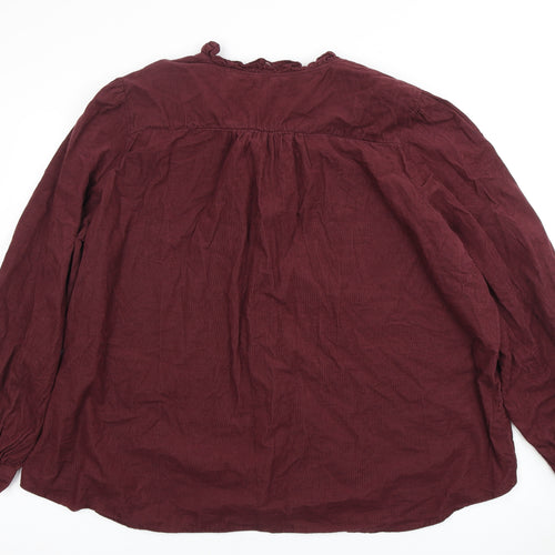 Joules Women's Red Long Sleeve Cotton Blouse Size 26