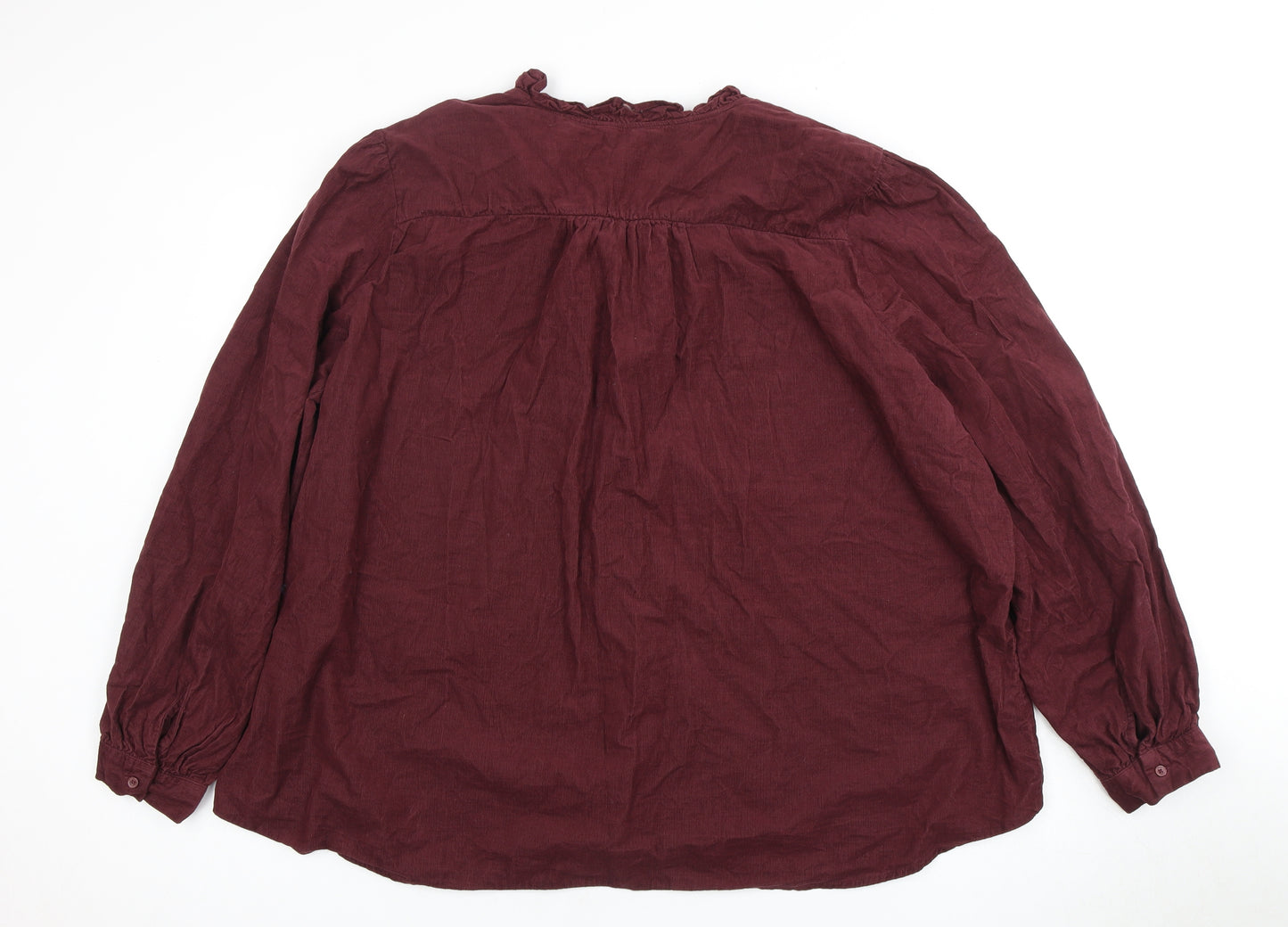 Joules Women's Red Long Sleeve Cotton Blouse Size 26
