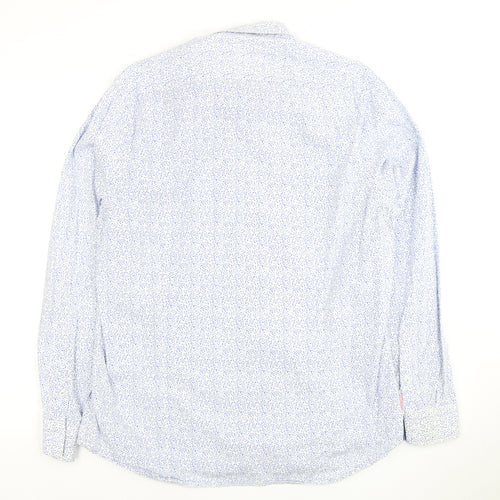Jeff Banks Men's Blue Floral Dress Shirt L