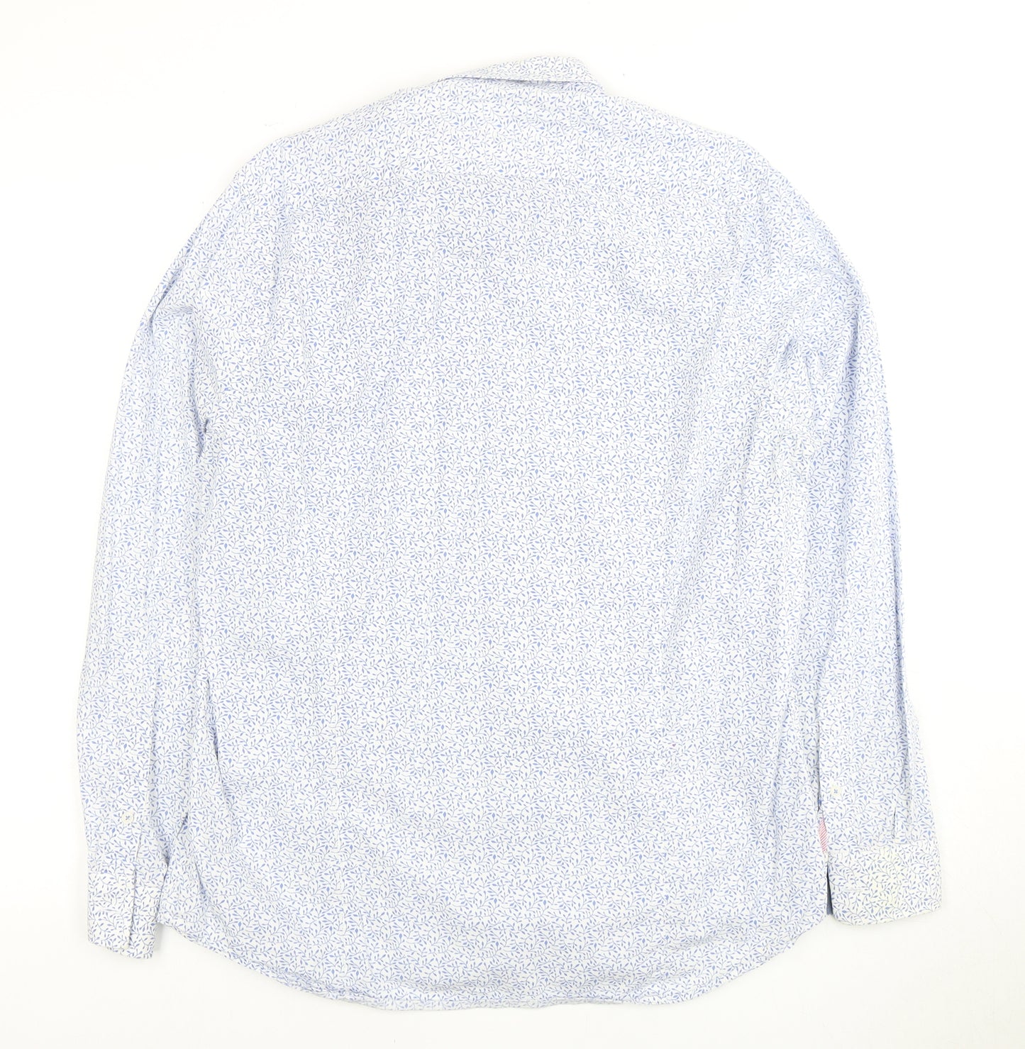 Jeff Banks Men's Blue Floral Dress Shirt L