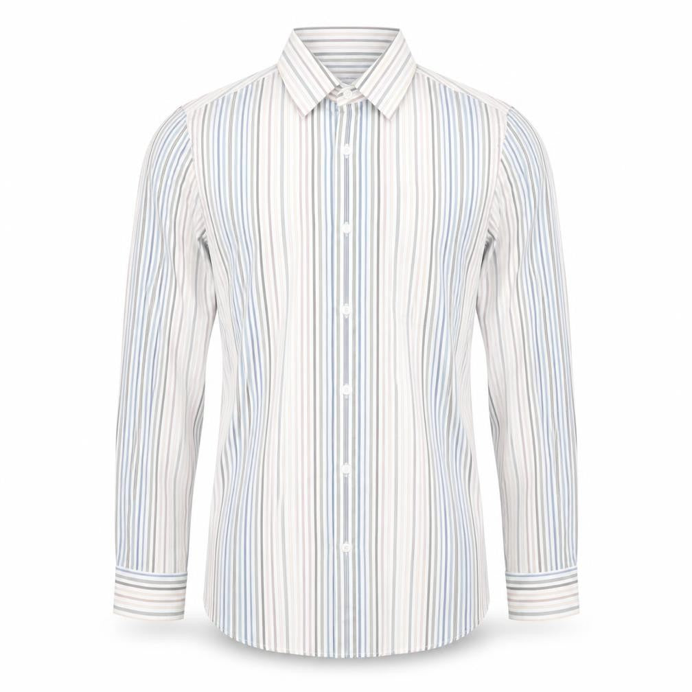 Front view of Jasper Conran Men's Multicoloured Striped Dress Shirt S