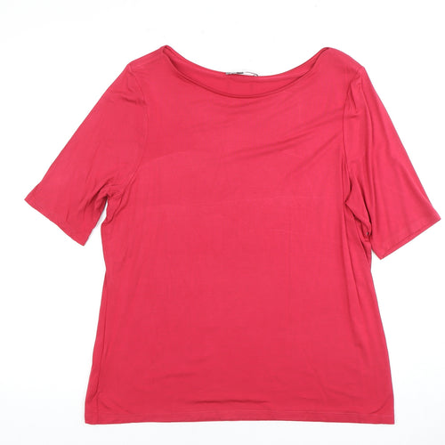 Laura Ashley Women's Red Boat Neck T-Shirt UK 16
