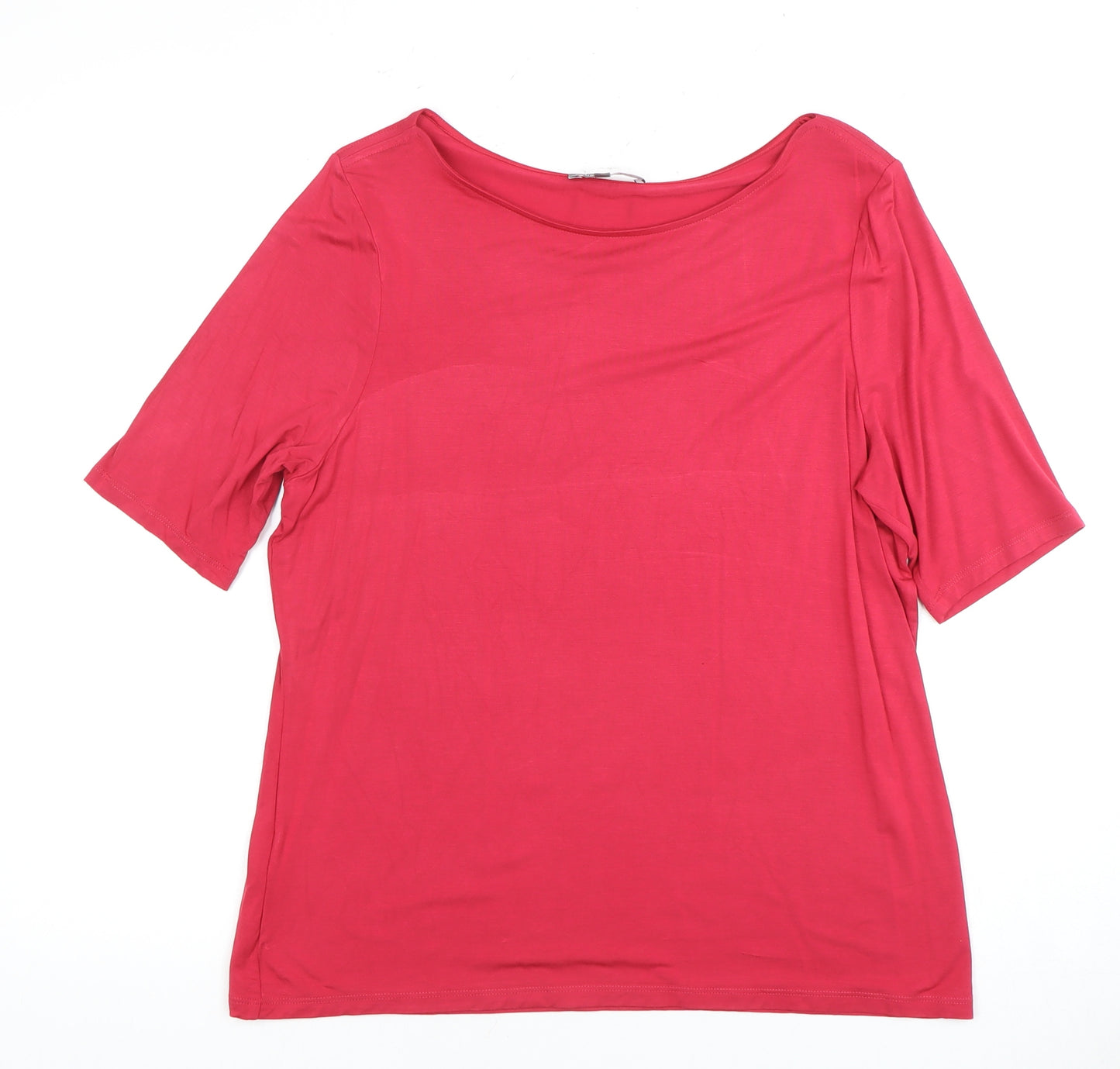 Laura Ashley Women's Red Boat Neck T-Shirt UK 16