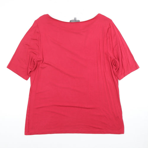 Laura Ashley Women's Red Boat Neck T-Shirt UK 16