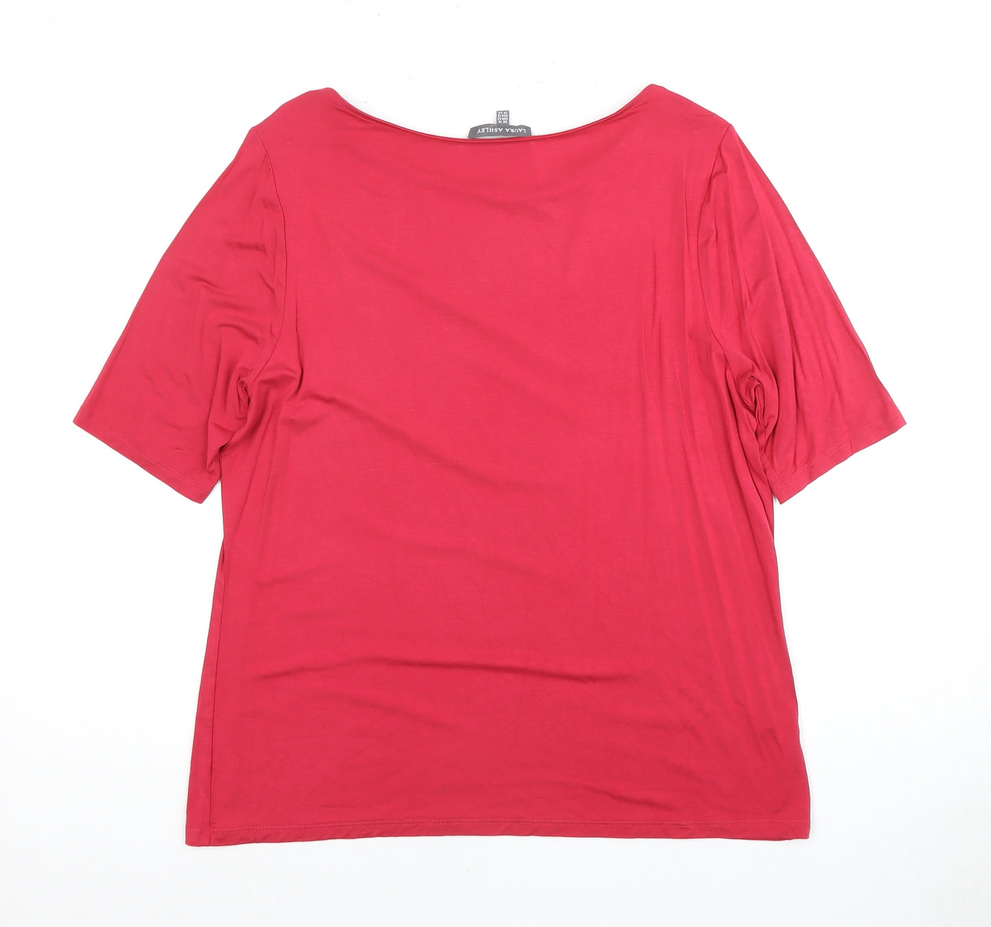 Laura Ashley Women's Red Boat Neck T-Shirt UK 16