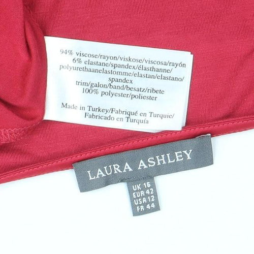 Laura Ashley Women's Red Boat Neck T-Shirt UK 16