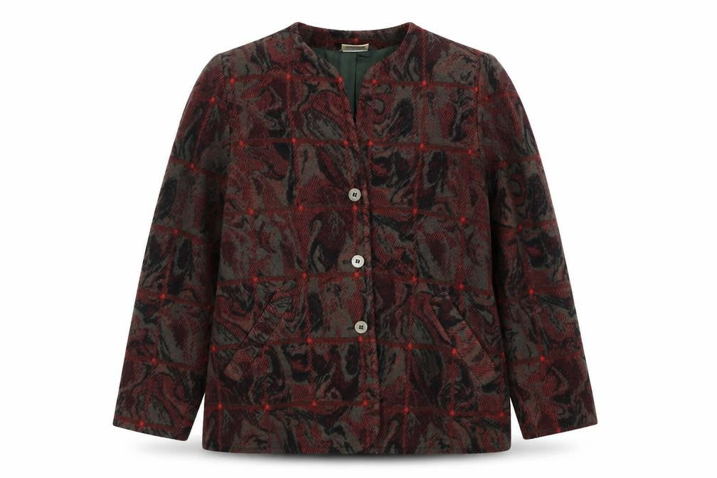 Front view of Alexon Women's Multicoloured Check Wool Jacket
